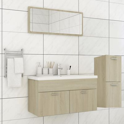 vidaXL Juego de muebles de baño madera de ingeniería roble Sonoma