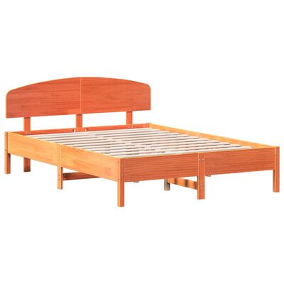 vidaXL Cama sin colchón madera maciza de pino marrón cera 160x200 cm