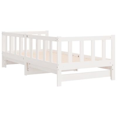 vidaXL Sofá cama extraíble madera maciza de pino blanco 2x(90x200) cm