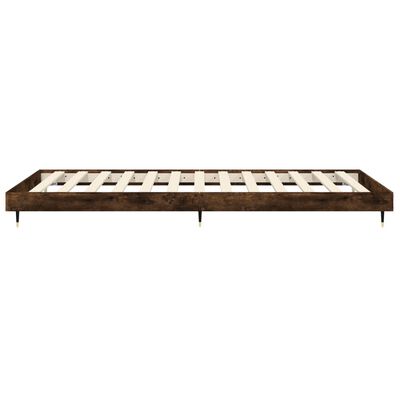 vidaXL Estructura de cama sin colchón madera roble ahumado 100x200 cm