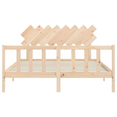 vidaXL Estructura de cama con cabecero madera maciza 160x200 cm