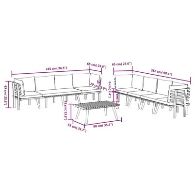 vidaXL Muebles de jardín 8 piezas con cojines madera maciza de acacia