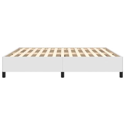 vidaXL Estructura de cama sin colchón cuero sintético blanco 160x200cm