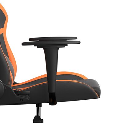 vidaXL Silla gaming cuero sintético negro y naranja