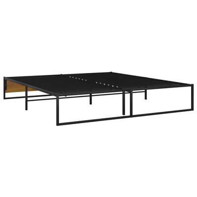 vidaXL Estructura de cama sin colchón metal negro 160x200 cm