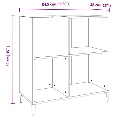 vidaXL Mueble discos madera contrachapada roble marrón 84,5x38x89 cm