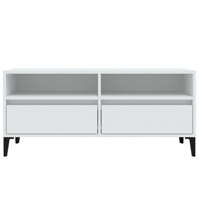 vidaXL Mueble para TV madera contrachapada blanco 100x34,5x44,5 cm