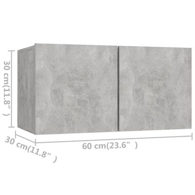 vidaXL Set de muebles de salón 8 pzas madera ingeniería gris hormigón