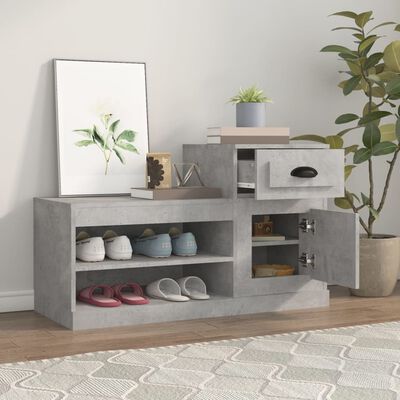 vidaXL Mueble zapatero madera contrachapada gris hormigón 100x42x60 cm