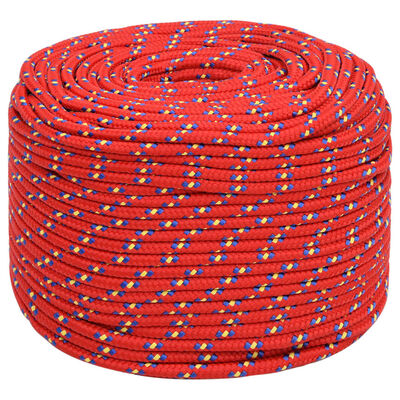 vidaXL Cuerda de barco polipropileno rojo 6 mm 25 m