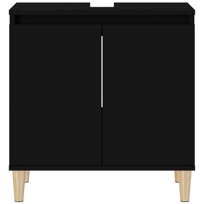 vidaXL Armario para lavabo madera contrachapada negro 58x33x60 cm