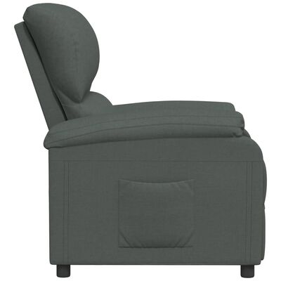 vidaXL Sillón reclinable de tela gris oscuro