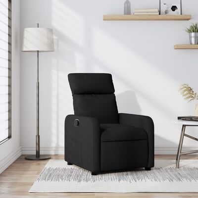 vidaXL Sillón reclinable de tela negro