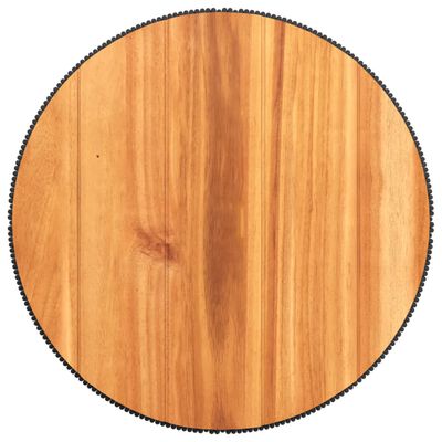 vidaXL Mesa de centro base de alambre madera acacia negro Ø 45x44 cm