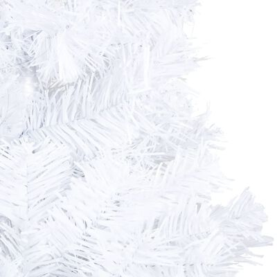 vidaXL Árbol de Navidad preiluminado con luces y bolas blanco 120 cm