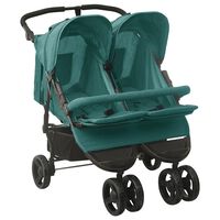 vidaXL Carrito para gemelos de acero verde