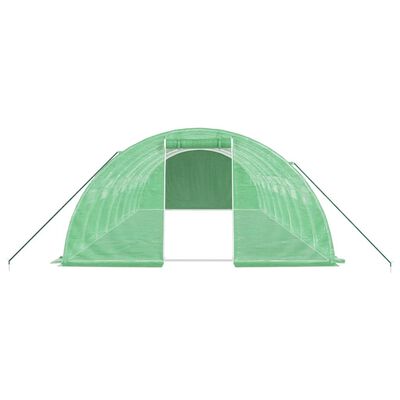 vidaXL Invernadero con estructura de acero verde 32 m² 8x4x2 m