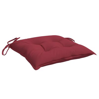 vidaXL Cojines silla de jardín 4 uds tela Oxford rojo tinto 40x40x7 cm