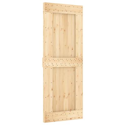 vidaXL Puerta corredera con herrajes madera maciza de pino 80x210 cm