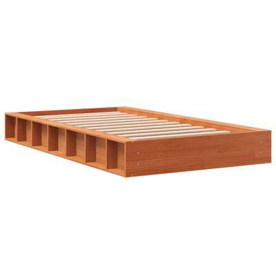 vidaXL Estructura de cama sin colchón madera maciza marrón 90x190 cm