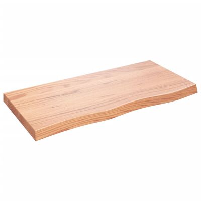 vidaXL Tablero mesa madera roble tratada marrón claro 100x50x(2-6) cm