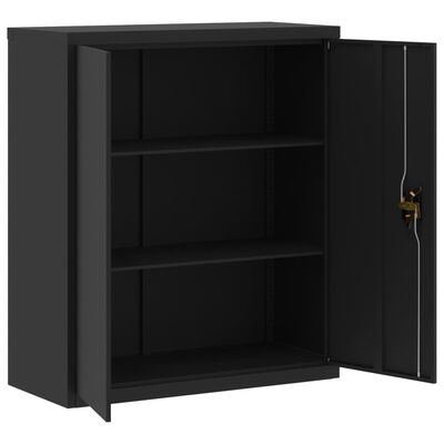 vidaXL Armario archivador de acero negro 90x40x145 cm