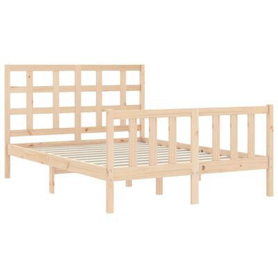 vidaXL Estructura de cama con cabecero madera maciza 140x200 cm