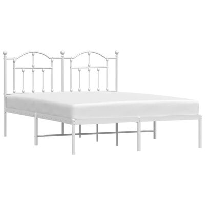 vidaXL Estructura de cama de metal con cabecero blanca 140x190 cm