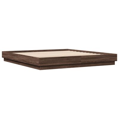 vidaXL Estructura de cama madera de ingeniería marrón roble 180x200 cm