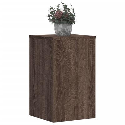 vidaXL Soportes de plantas 2 uds madera marrón roble 30x30x50 cm