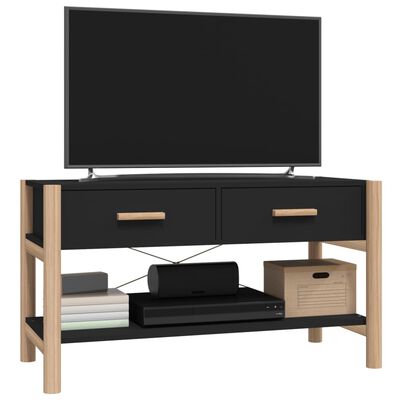 vidaXL Mueble para TV madera contrachapada negro 82x38x45 cm