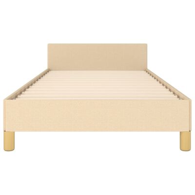 vidaXL Estructura de cama con cabecero sin colchón tela crema 90x200cm