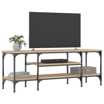 vidaXL Mueble TV madera de ingeniería y hierro Sonoma 121x35x45 cm