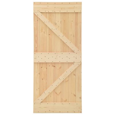 vidaXL Puerta corredera con herrajes madera maciza de pino 80x210 cm