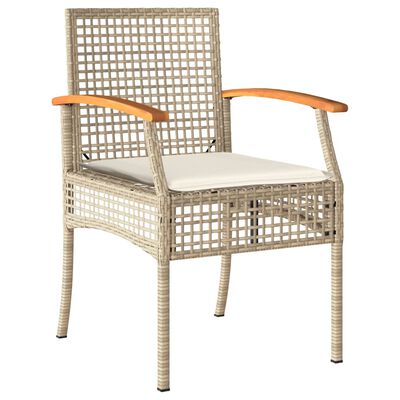 vidaXL Set comedor de jardín 9 pzas con cojines ratán sintético beige