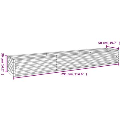 vidaXL Jardinera acero corten 291x50x36 cm