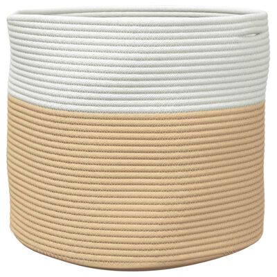 vidaXL Cesta de almacenaje algodón beige y blanco Ø40x35 cm