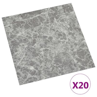 vidaXL Tarimas de suelo autoadhesiva 20 uds PVC gris cemento 1,86 m²