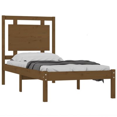 vidaXL Estructura de cama madera maciza marrón miel 100x200 cm