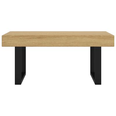 vidaXL Mesa de centro MDF y hierro marrón claro y negro 90x45x40 cm