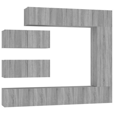 vidaXL Set de muebles para TV 7 pzas madera contrachapada gris Sonoma