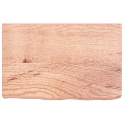 vidaXL Encimera baño madera maciza tratada marrón claro 60x40x(2-6) cm