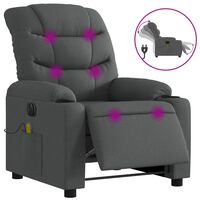 vidaXL Sillón reclinable de masaje eléctrico tela gris oscuro