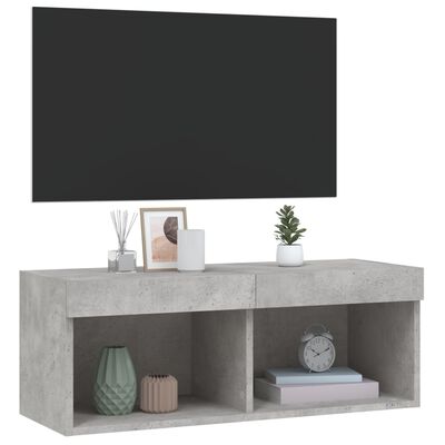 vidaXL Mueble para TV con luces LED gris hormigón 80x30x30 cm