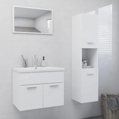 vidaXL Juego de muebles de baño madera de ingeniería blanco