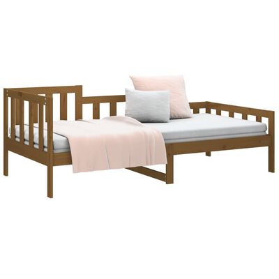 vidaXL Sofá cama de madera maciza de pino marrón miel 90x190 cm