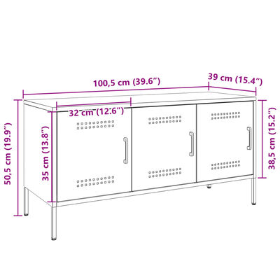 vidaXL Mueble de TV de acero verde oliva 100,5x39x50,5 cm