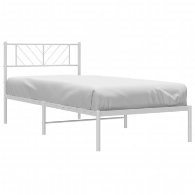 vidaXL Estructura cama sin colchón con cabecero metal blanco 107x203cm