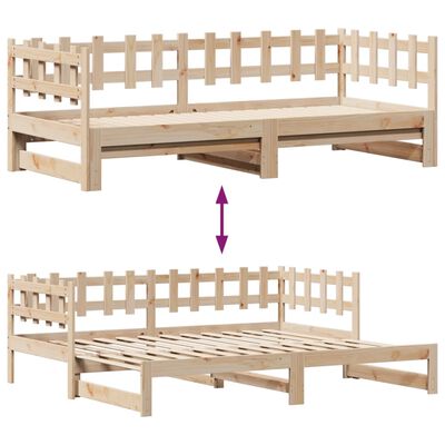 vidaXL Sofá cama nido con cajones madera maciza de pino 80x200 cm