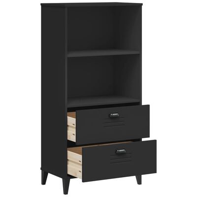 vidaXL Librería VIKEN madera de ingeniería negro 60x35x123 cm